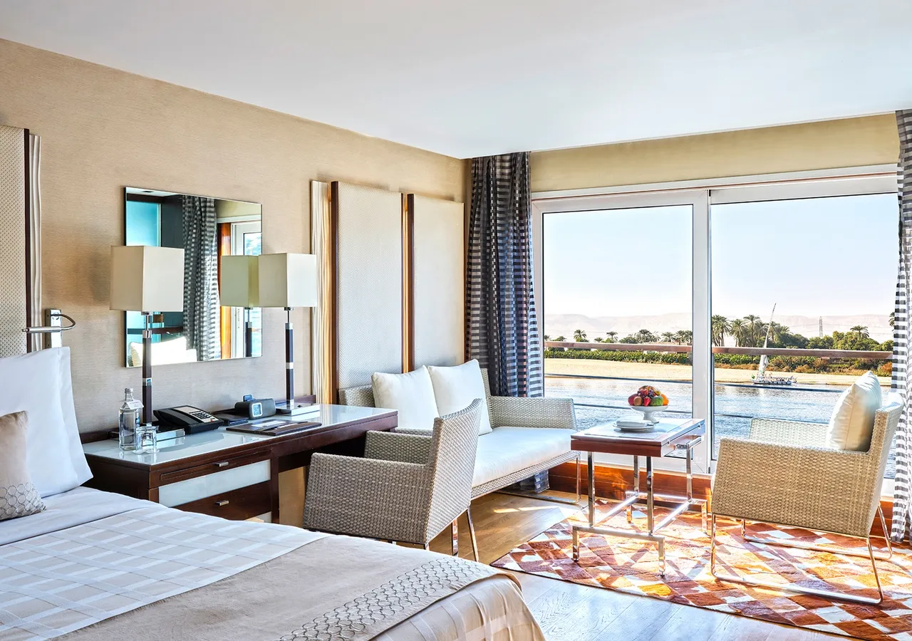 Cabin aboard the The Oberoi Philae, Luxury Nile Cruiser Nile cruise